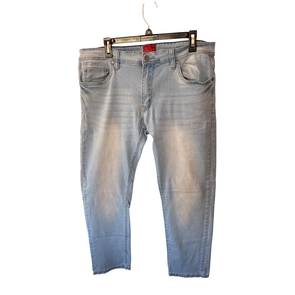Truth Substance Common Sense Slim Straight Jeans 36x30‎ Light Wash Blue Stretch